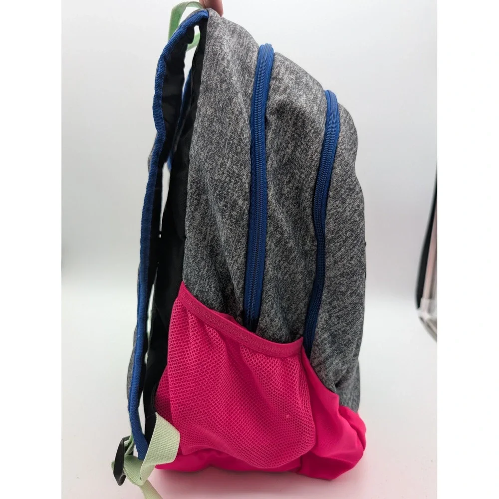 Adidas Backpack Gray Pink Heathered School Bag Multi Pocket Mint Straps